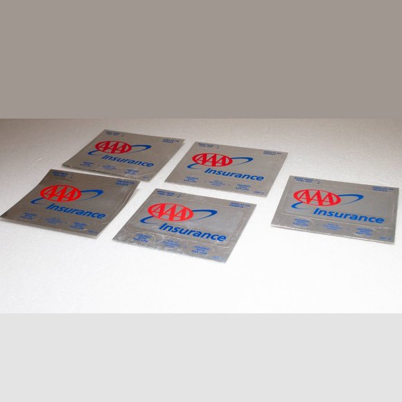Lot of 5 AAA Insurance Stickers Silver American Automobile Association Decal X - Picture 2 of 4